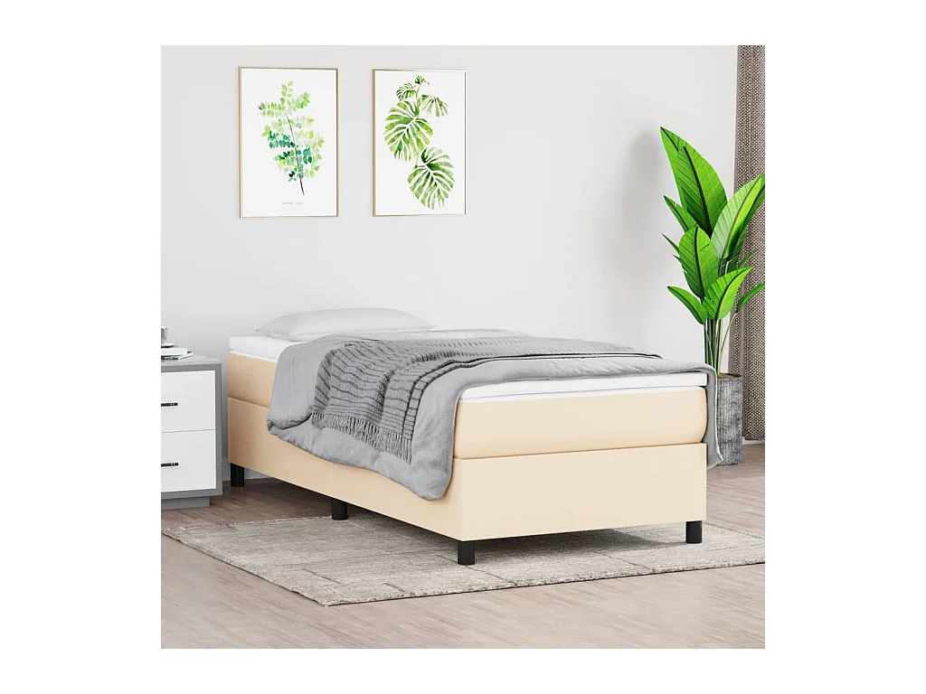 Sommier à lattes de lit Crème 100x200 cm Tissu