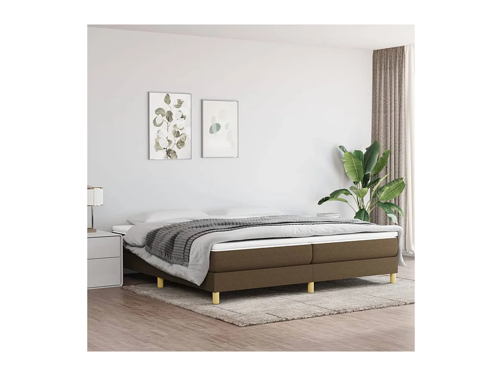 Bedframe zonder matras stof donkerbruin 200x200 cm