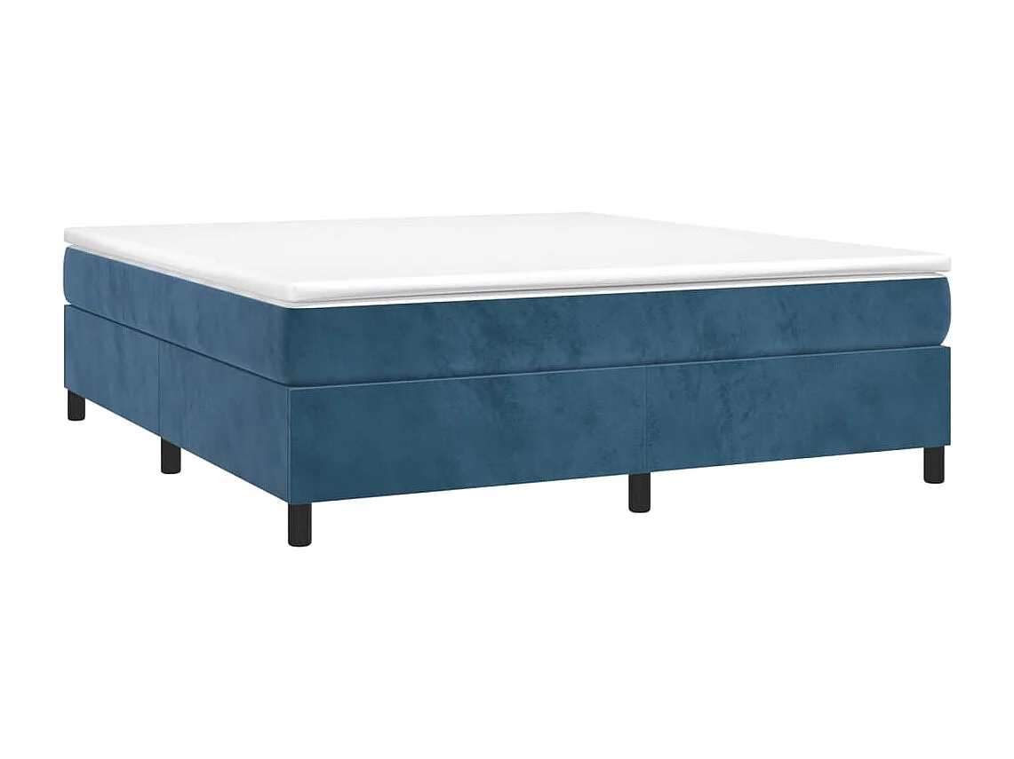 Estrutura de cama com molas 180x200 cm veludo azul-escuro
