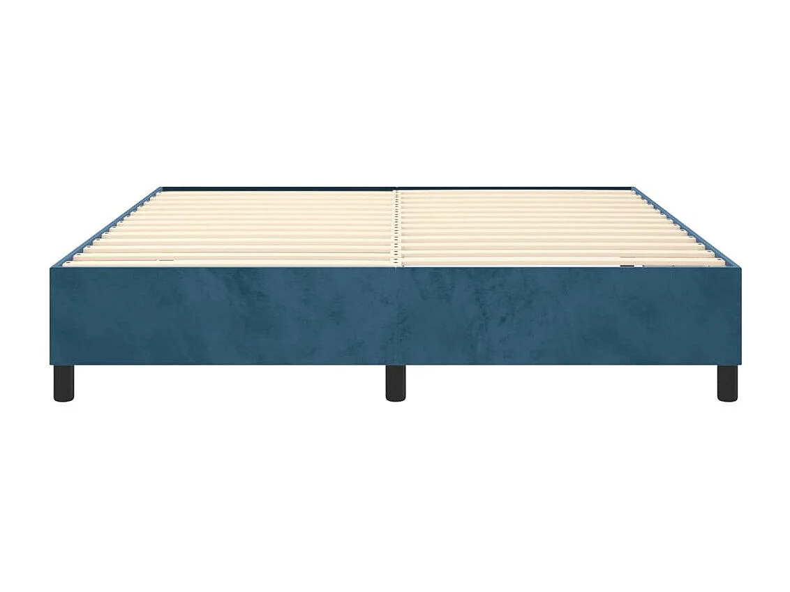 Estrutura de cama com molas 180x200 cm veludo azul-escuro