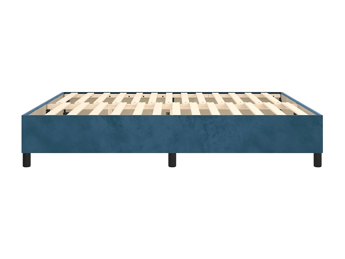 Estrutura de cama com molas 180x200 cm veludo azul-escuro