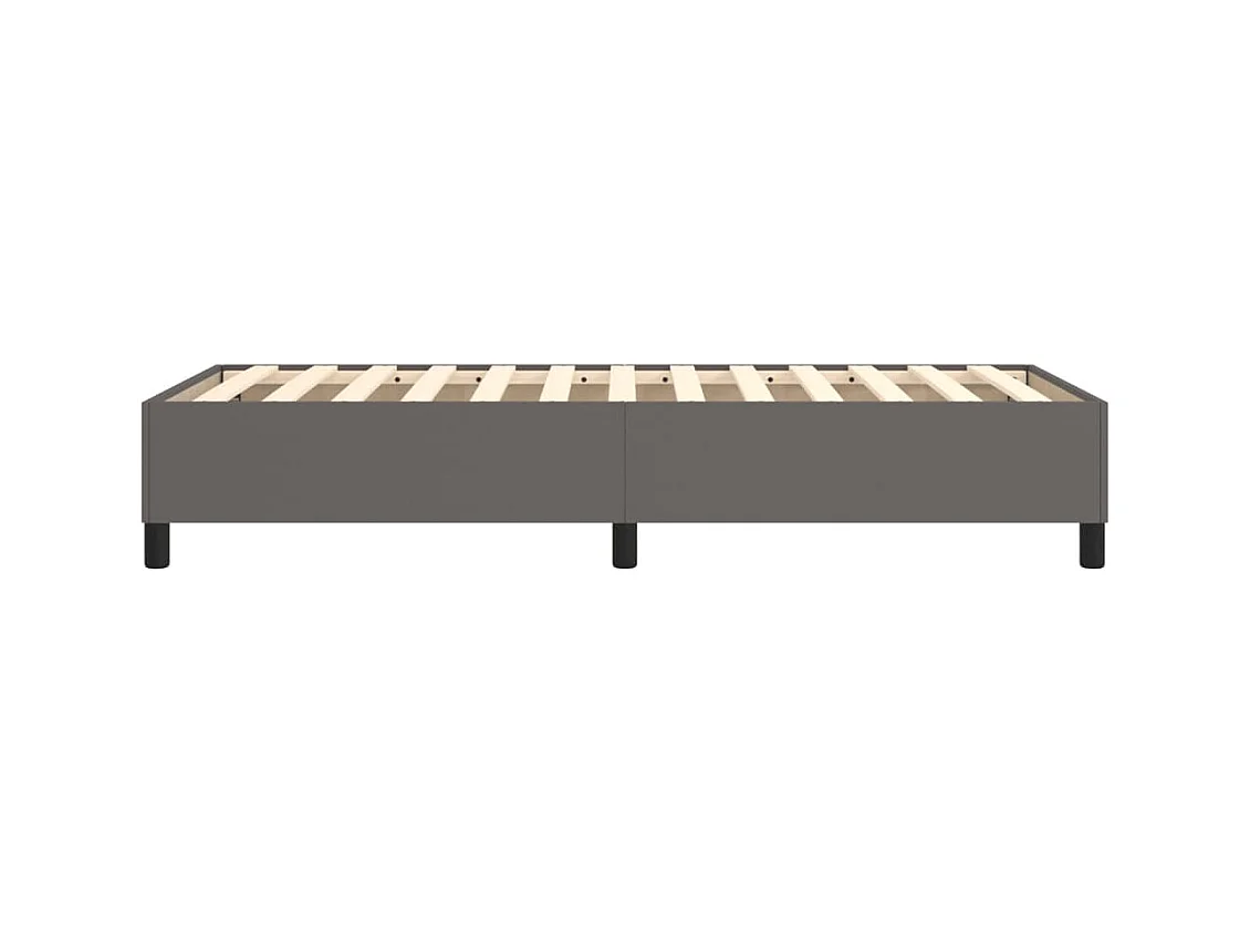 Estructura de cama box spring cuero sintético gris 90x190 cm