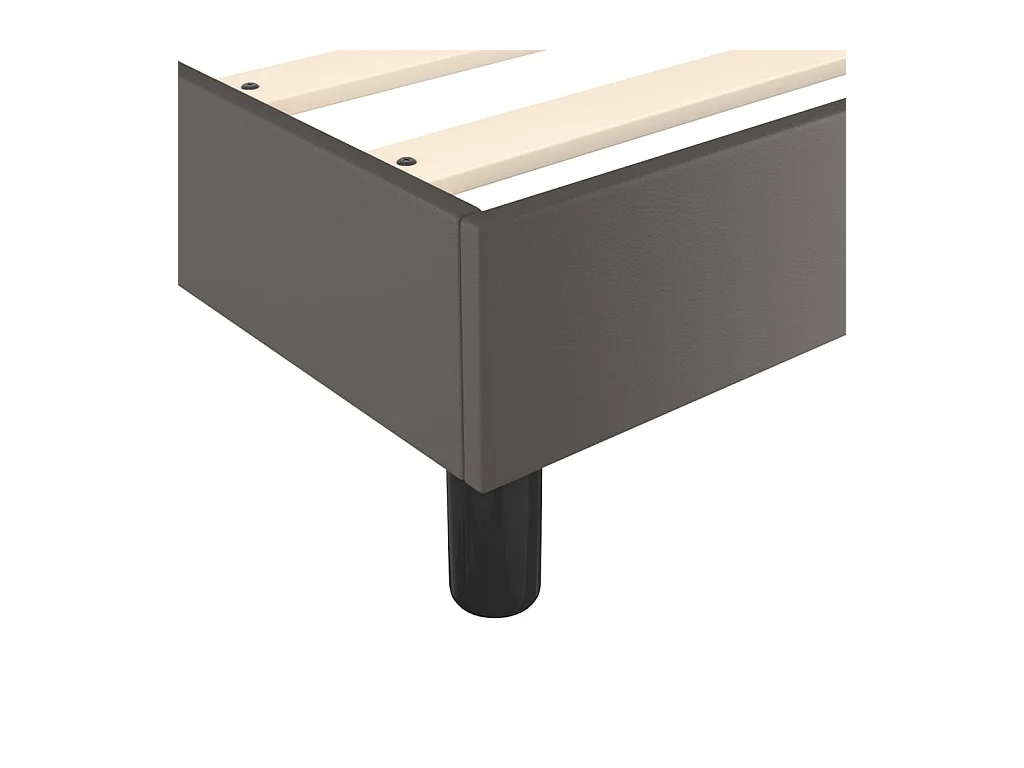 Estructura de cama box spring cuero sintético gris 90x190 cm