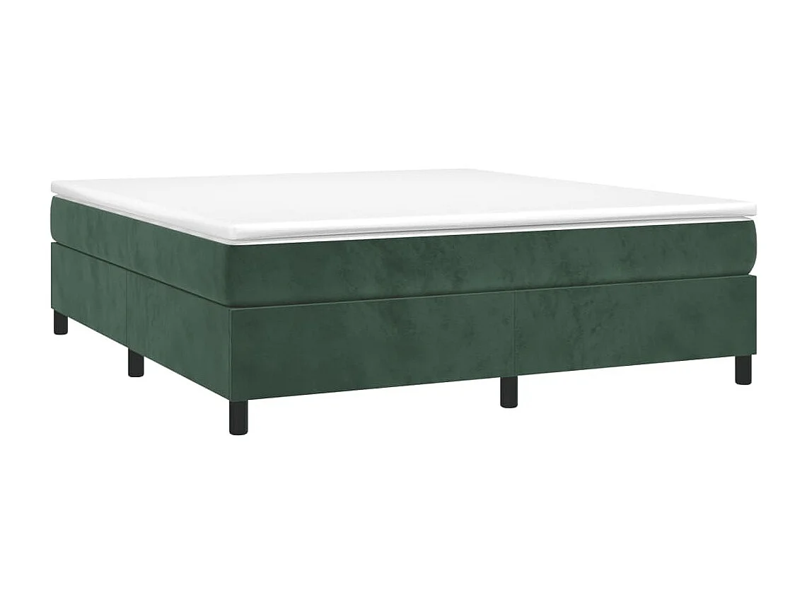 Estructura de cama box spring terciopelo verde oscuro 200x200cm