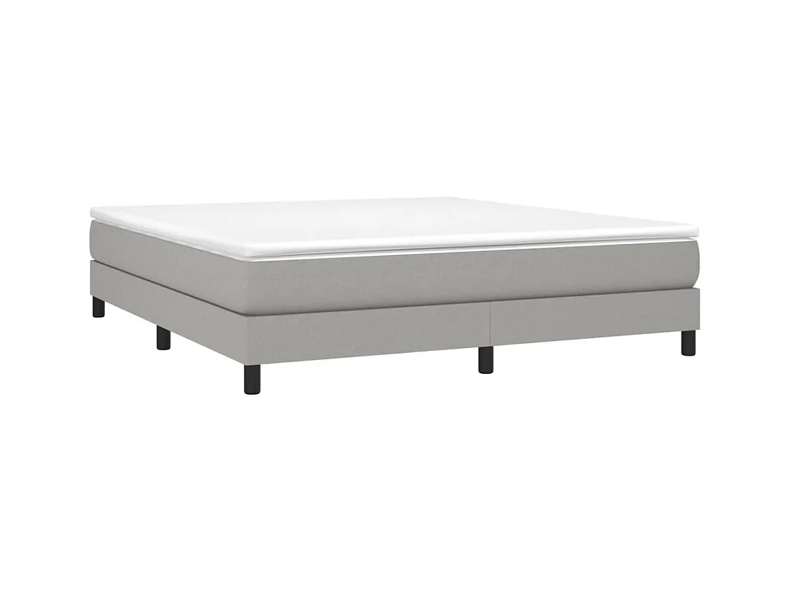 Estrutura de cama com molas 180x200 cm tecido cinza-claro