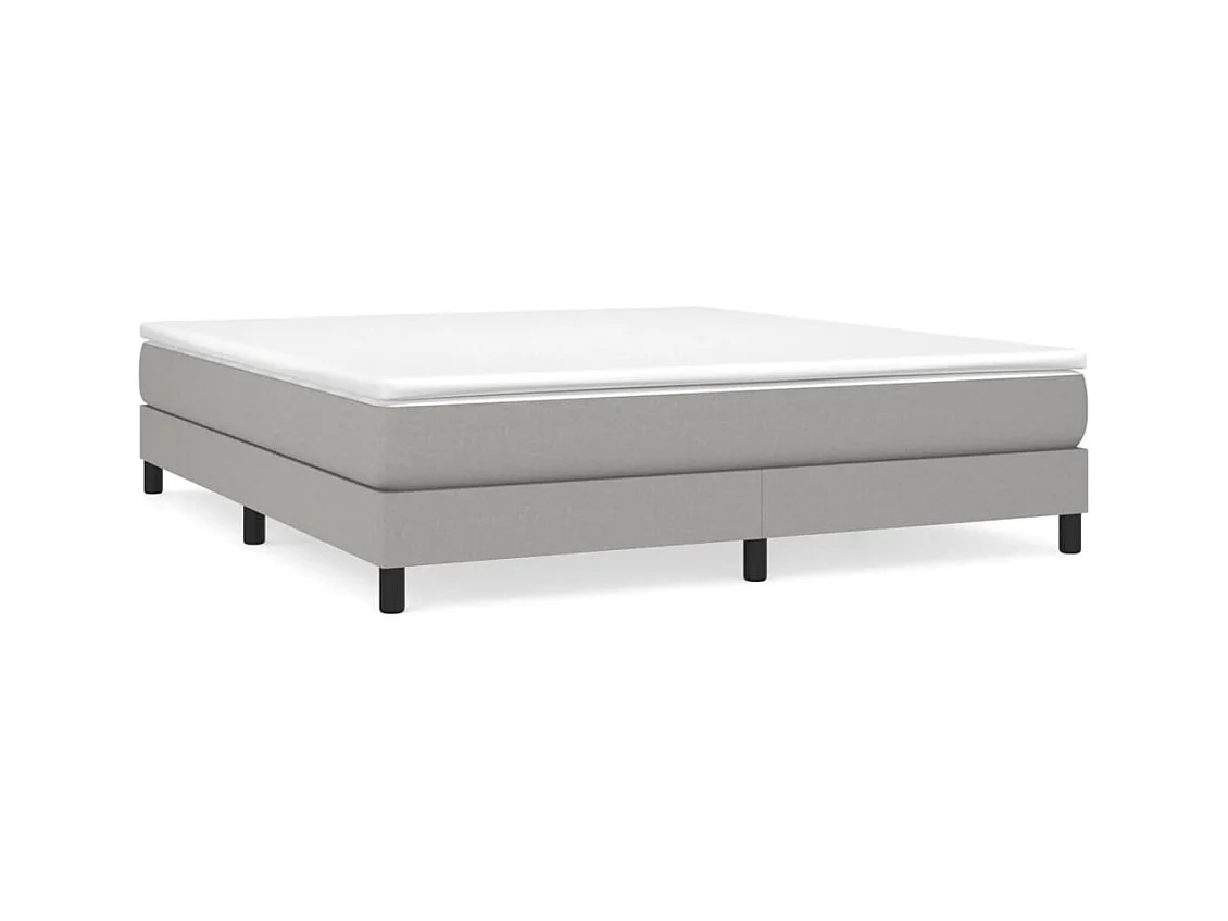 Estrutura de cama com molas 180x200 cm tecido cinza-claro