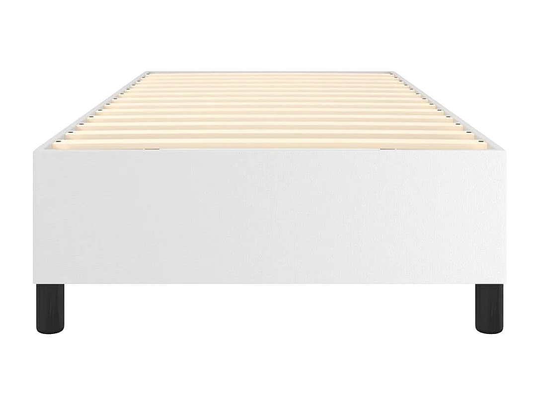 Estructura de cama box spring cuero sintético blanco 80x200 cm