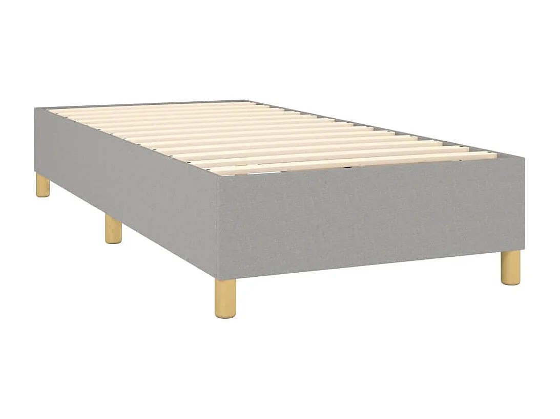 Estrutura de cama com molas 90x190 cm tecido cinza-claro