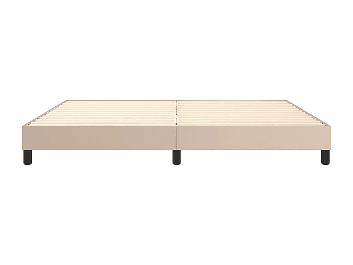 Estructura cama box spring cuero sintético capuchino 200x200 cm