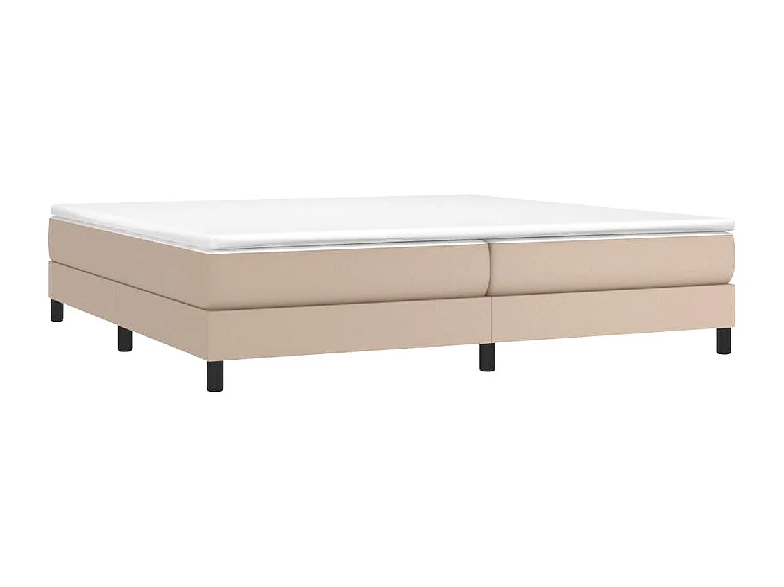 Estructura cama box spring cuero sintético capuchino 200x200 cm
