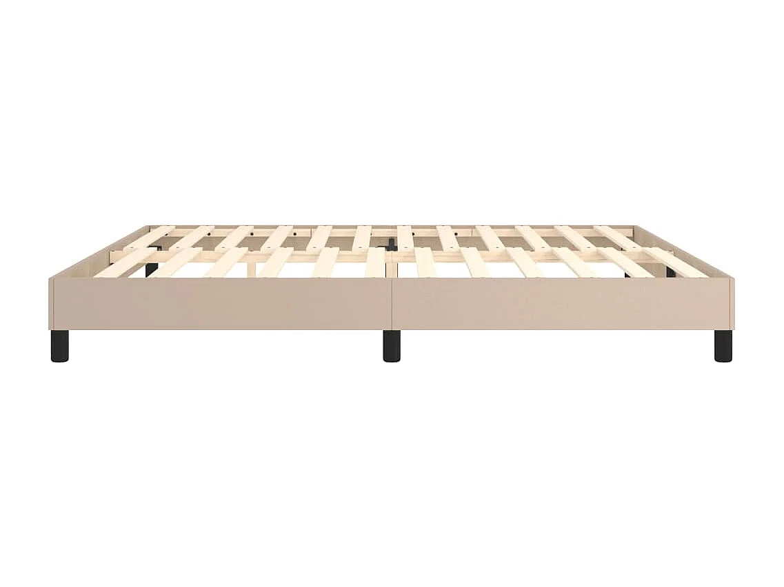 Estructura cama box spring cuero sintético capuchino 200x200 cm