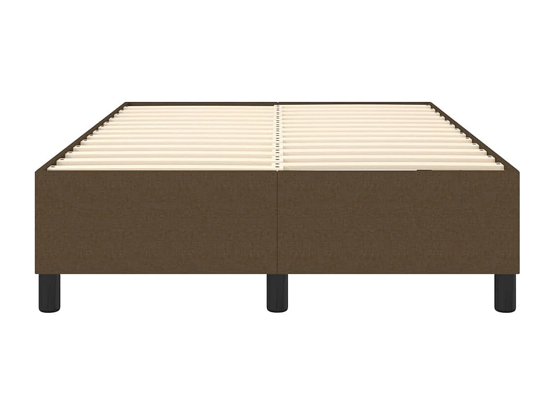 Estrutura de cama com molas 120x200 cm tecido castanho-escuro