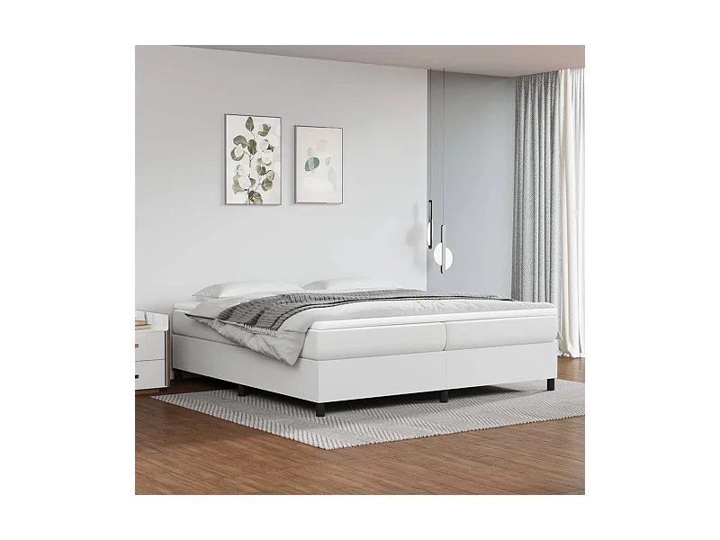 Sommier à lattes de lit Blanc 200x200 cm Similicuir