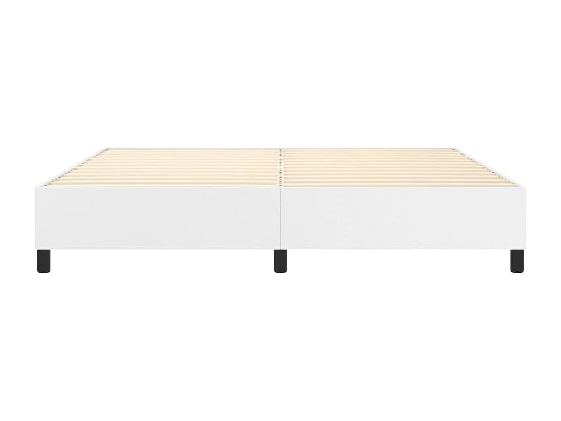 Estructura de cama box spring cuero sintético blanco 200x200 cm