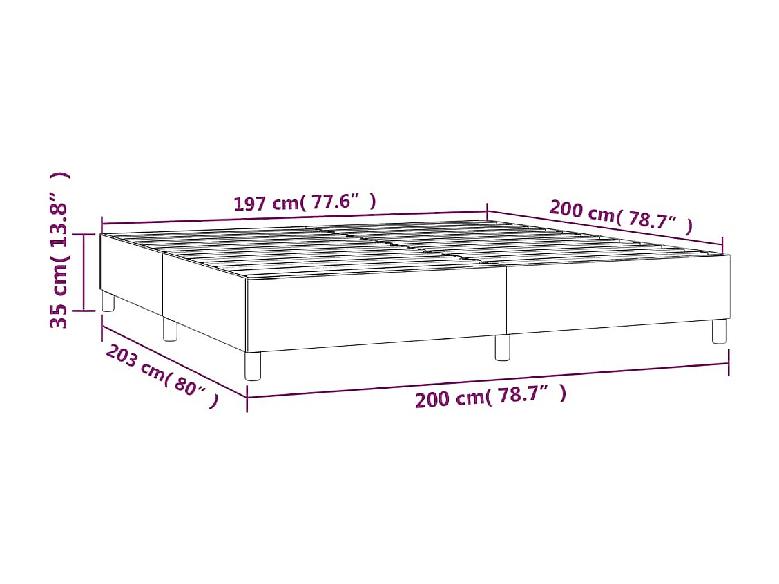 Estructura de cama box spring cuero sintético blanco 200x200 cm