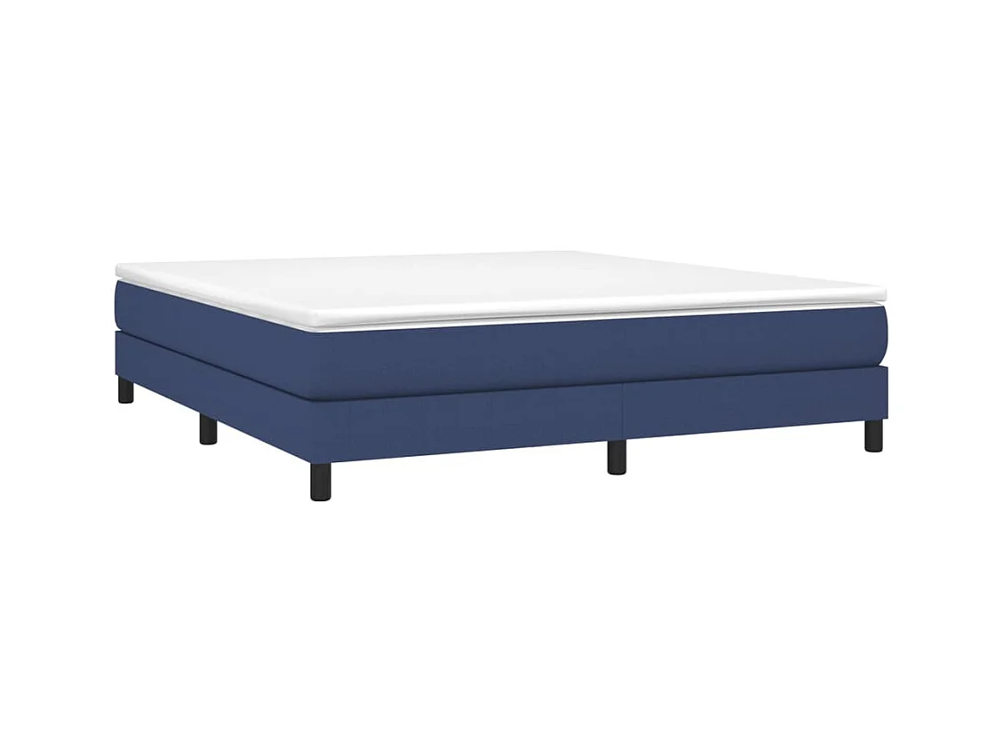 Estrutura de cama com molas 180x200 cm tecido azul