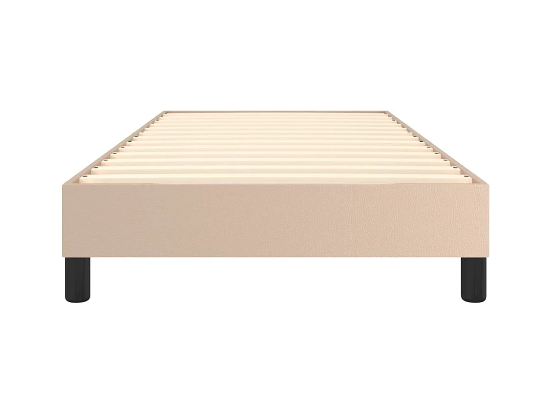 Estructura cama box spring cuero sintético capuchino 90x190 cm