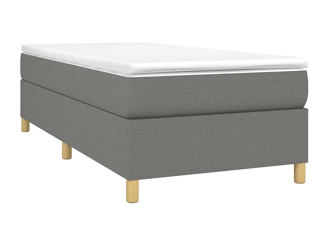 Estructura de cama box spring tela gris oscuro 100x200 cm