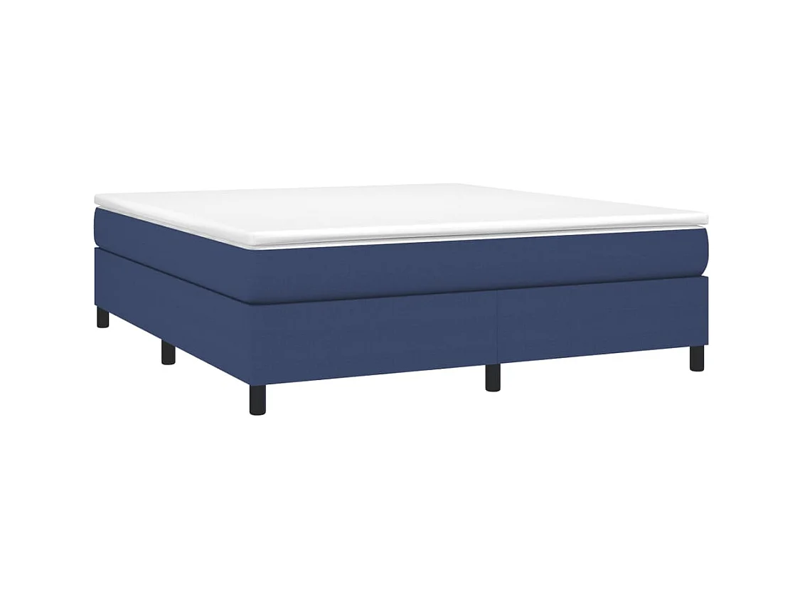 Estrutura de cama com molas 160x200 cm tecido azul