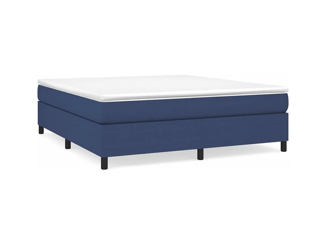 Estrutura de cama com molas 160x200 cm tecido azul