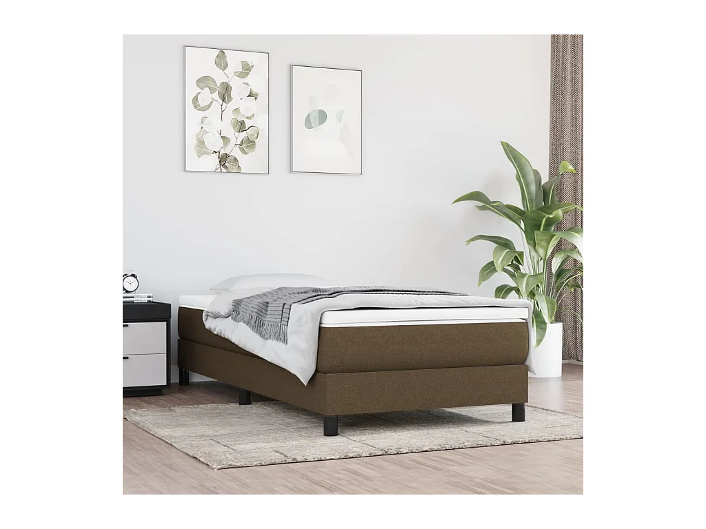 Bedframe zonder matras 80x200 cm stof donkerbruin