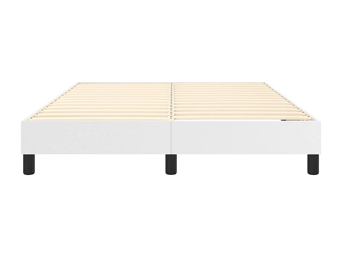 Estrutura de cama com molas 140x200 cm couro artificial branco