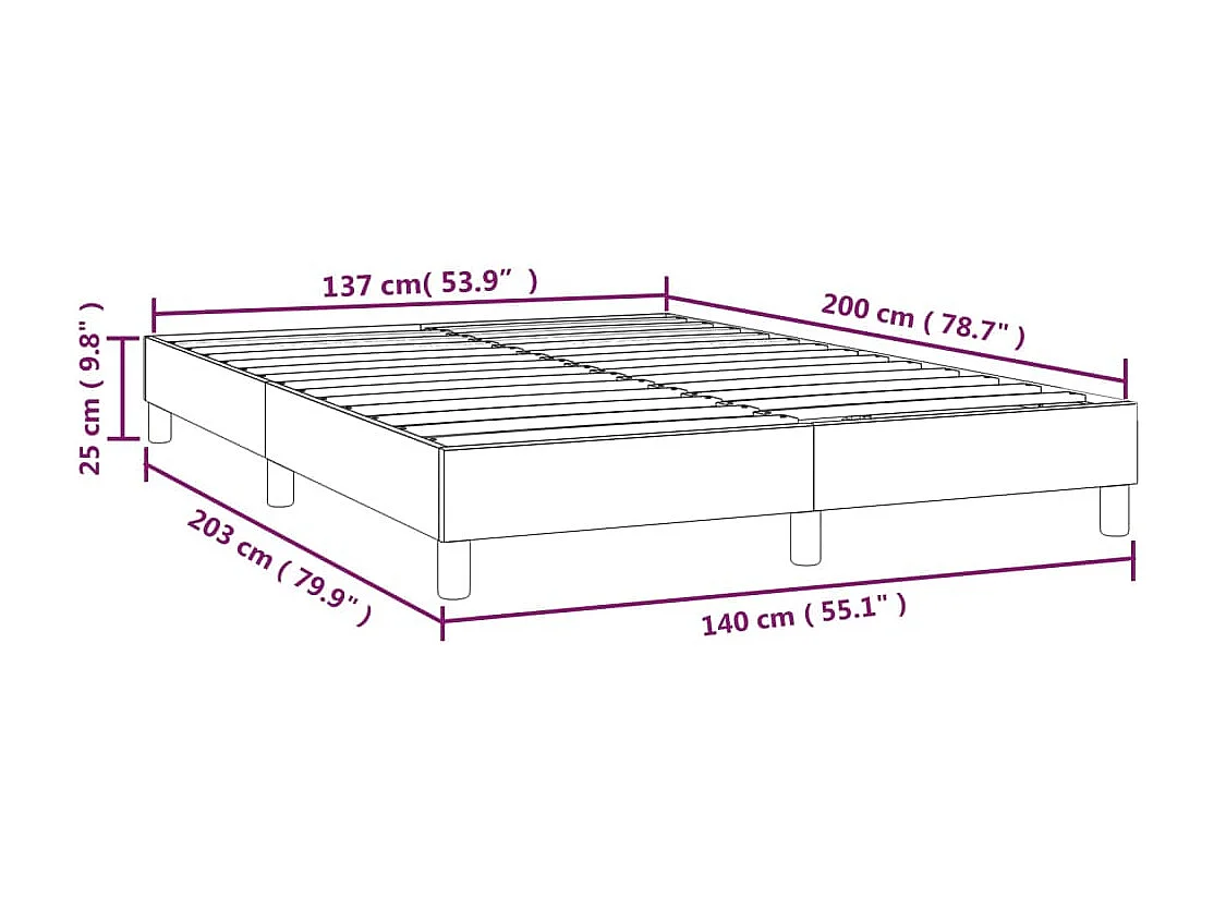 Estrutura de cama com molas 140x200 cm couro artificial branco