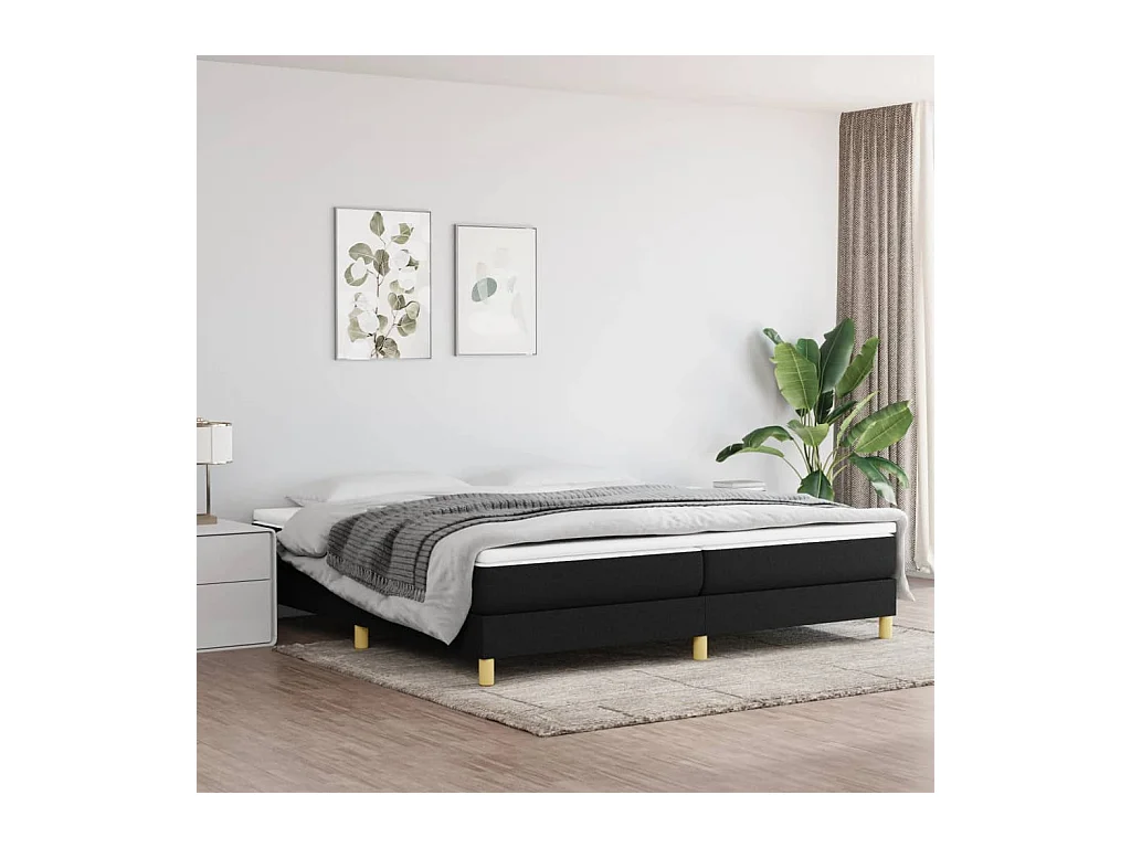 Bedframe zonder matras stof zwart 200x200 cm
