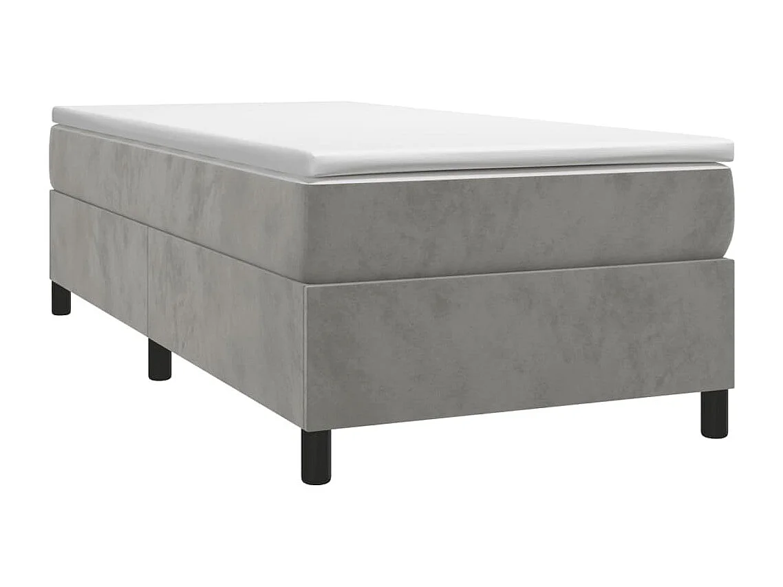 Estructura de cama box spring terciopelo gris claro 90x190 cm