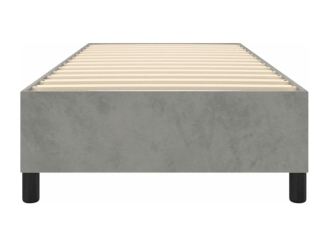 Estructura de cama box spring terciopelo gris claro 90x190 cm