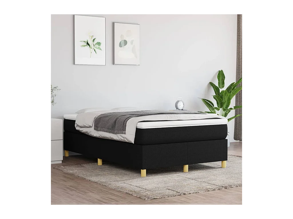 Estrutura de cama com molas 120x200 cm veludo preto