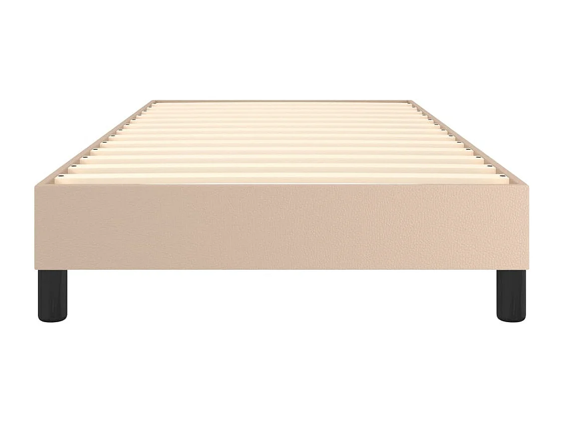 Estrutura cama com molas 100x200 cm couro artificial cappuccino