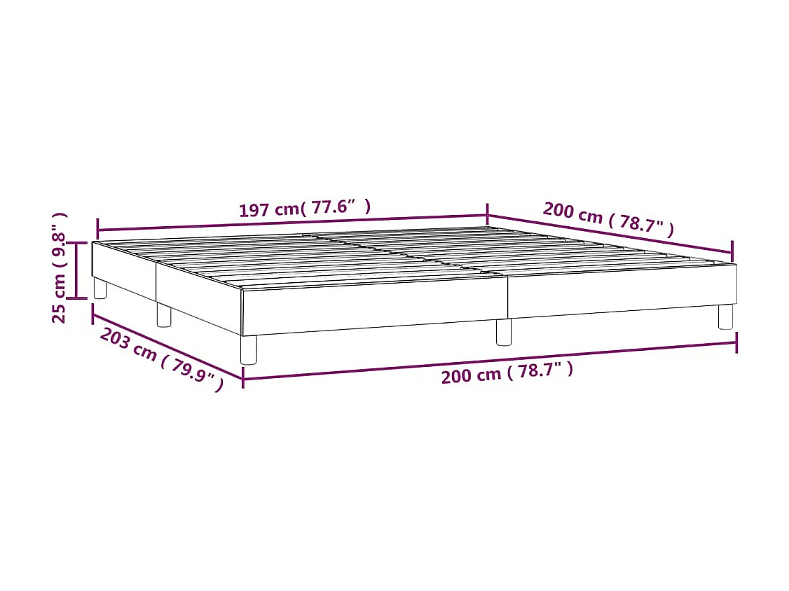 Estructura de cama box spring tela gris taupe 200x200 cm