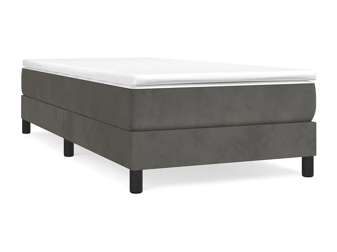 Estructura de cama box spring terciopelo gris oscuro 90x190 cm
