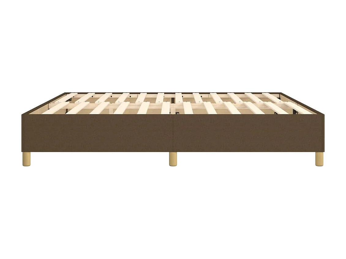 Estrutura de cama com molas 200x200 cm tecido castanho-escuro