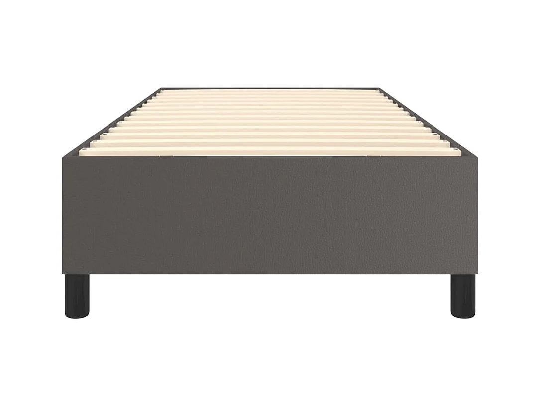 Estructura de cama box spring cuero sintético gris 80x200 cm