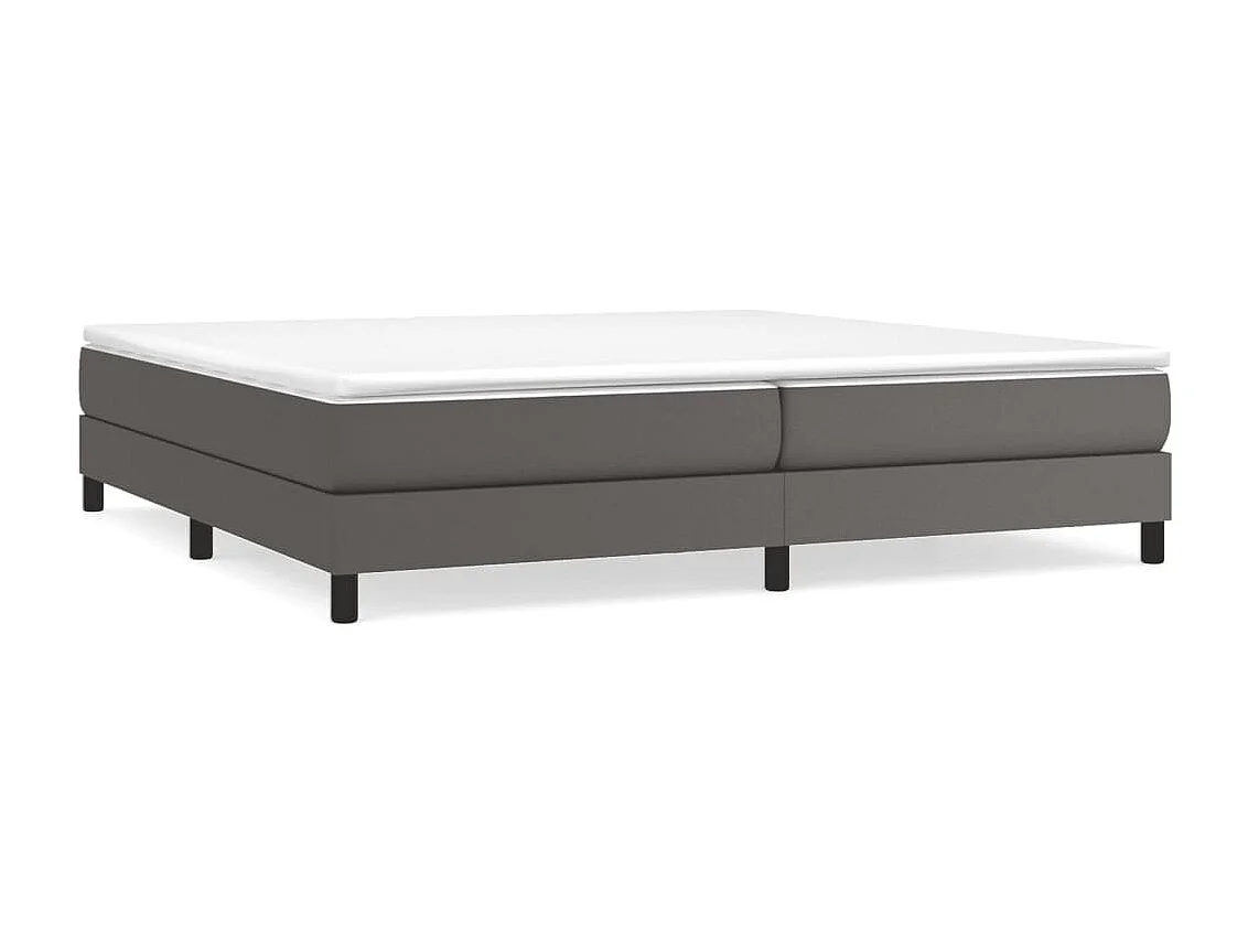 Estructura de cama box spring cuero sintético gris 200x200 cm