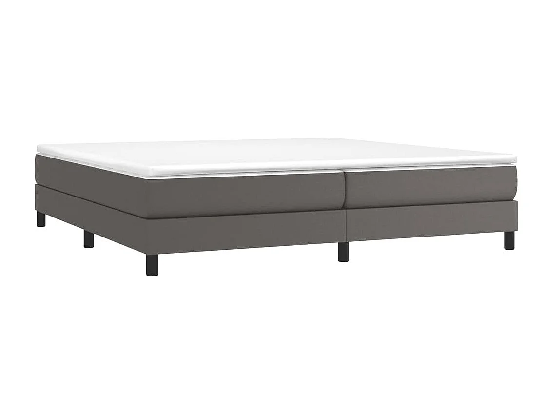 Estructura de cama box spring cuero sintético gris 200x200 cm