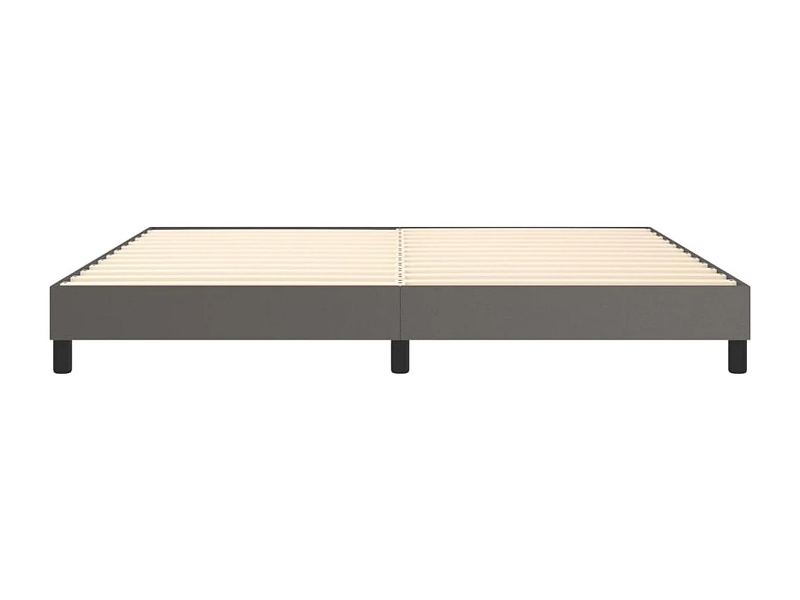 Estructura de cama box spring cuero sintético gris 200x200 cm