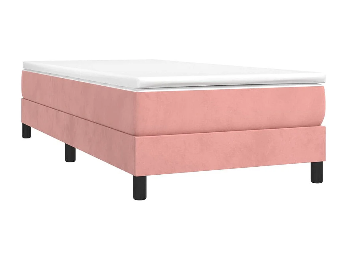 Estructura de cama box spring terciopelo rosa 90x190 cm