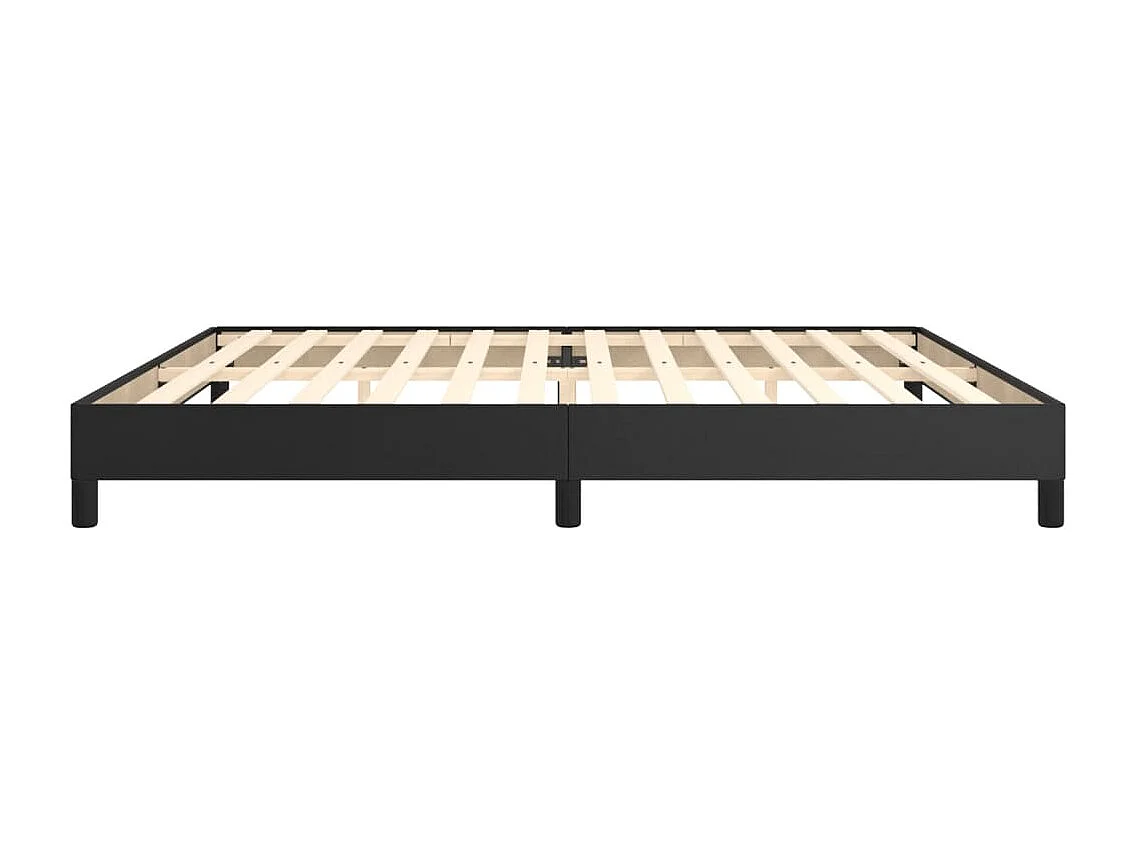 Estructura de cama box spring cuero sintético negro 200x200 cm