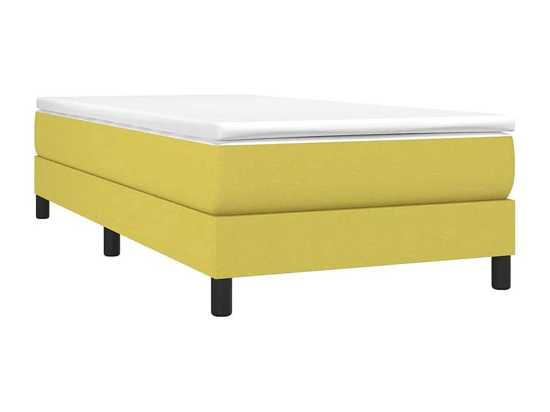 Estructura de cama box spring tela verde 90x200 cm