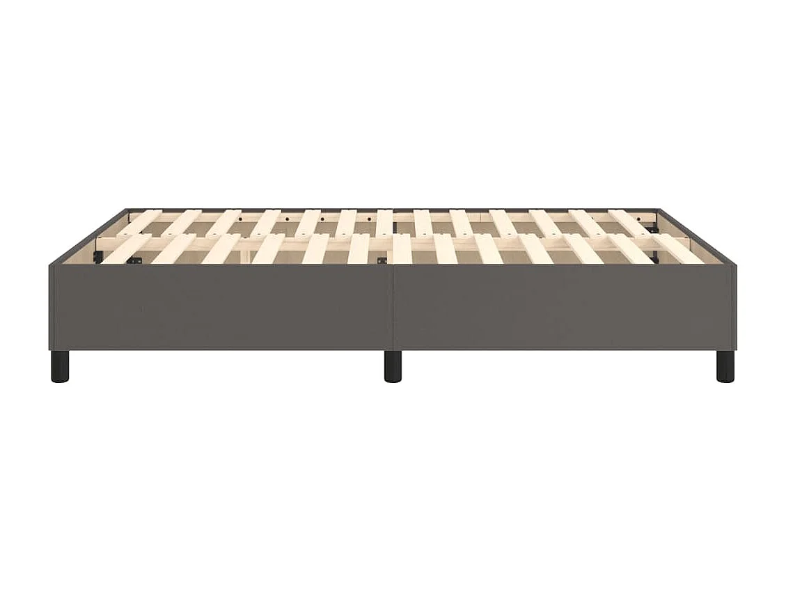 Estrutura de cama com molas 140x190cm couro artificial cinzento