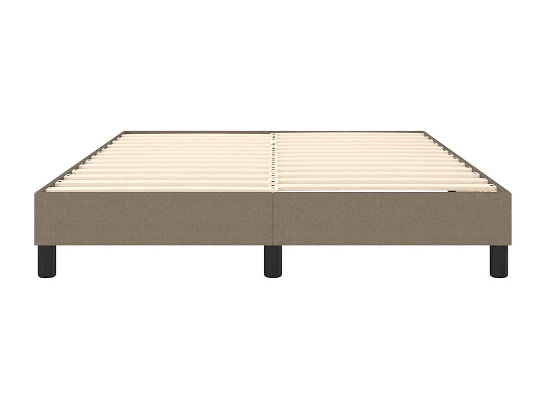 Estrutura de cama com molas 140x190 cm tecido cinza-acastanhado