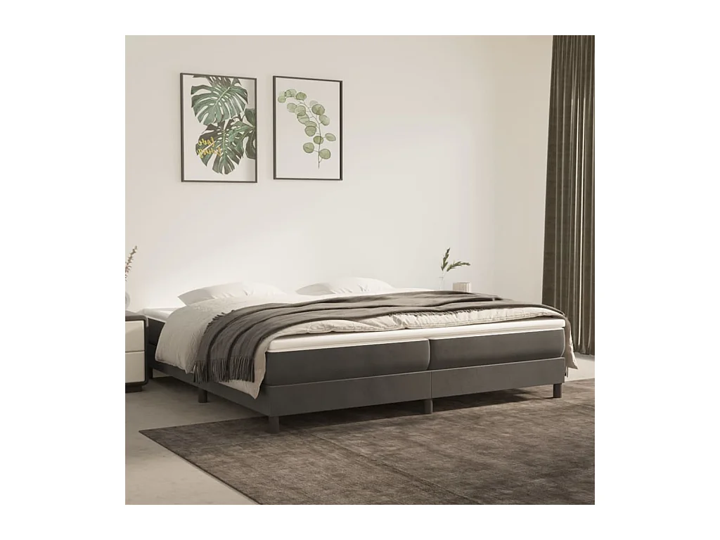 Sommier à lattes de lit Gris foncé 200x200 cm Velours