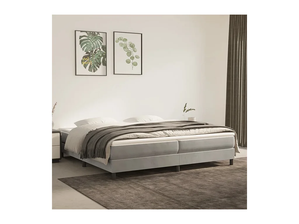 Bedframe zonder matras 200x200 cm fluweel lichtgrijs