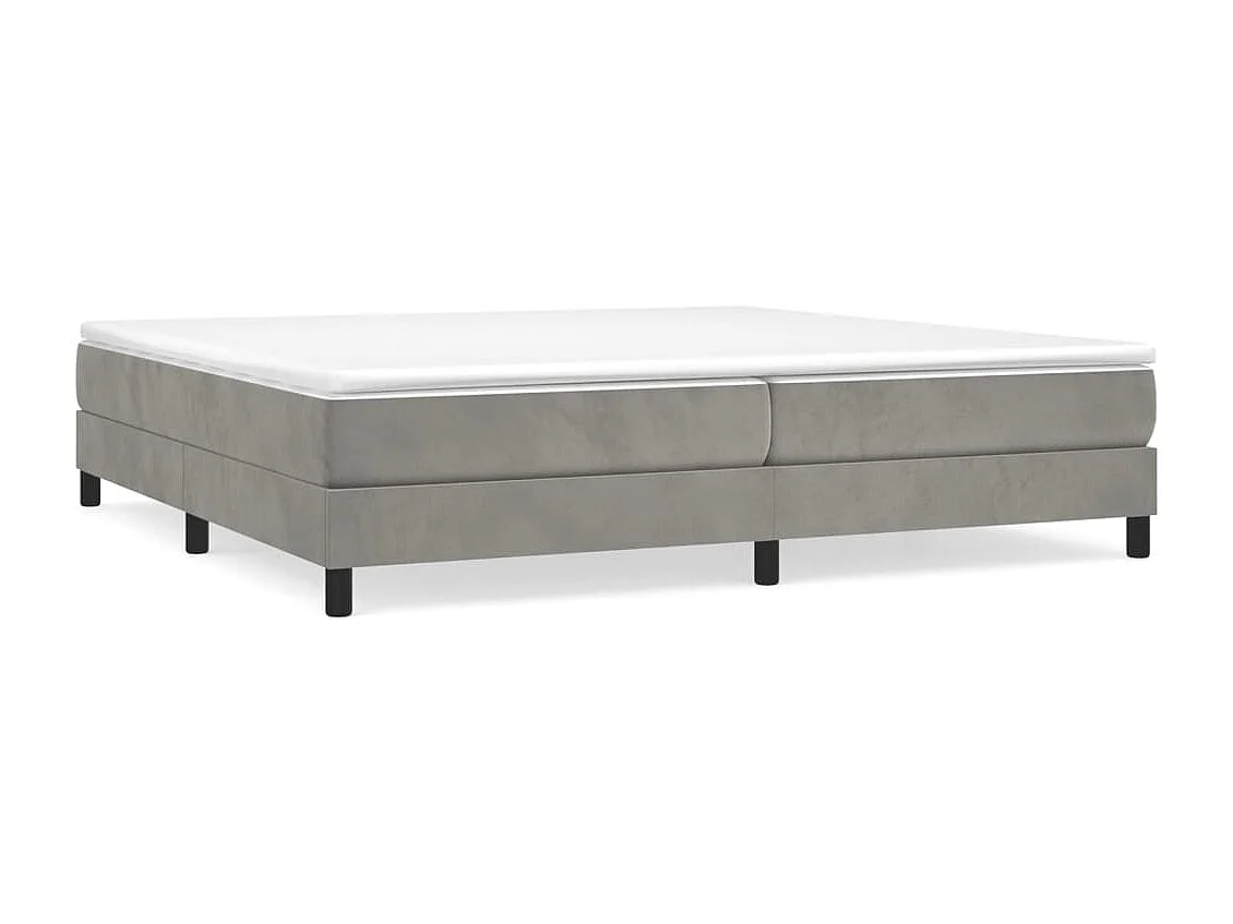 Estructura de cama box spring terciopelo gris claro 200x200 cm