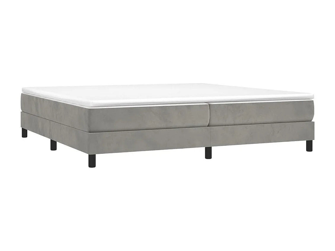 Estructura de cama box spring terciopelo gris claro 200x200 cm