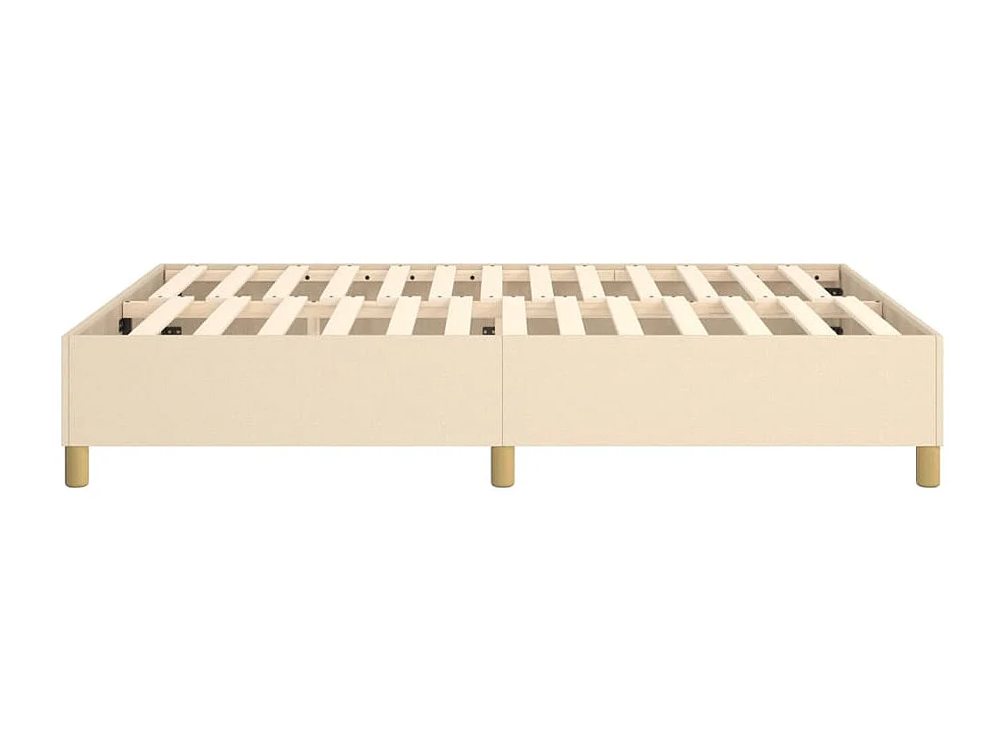Estrutura de cama com molas 140x190 cm tecido cor creme