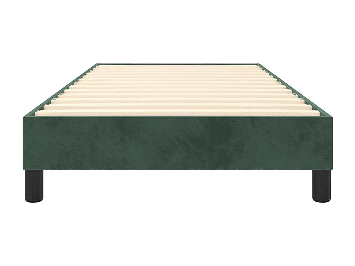 Estrutura de cama com molas 90x200 cm veludo verde-escuro